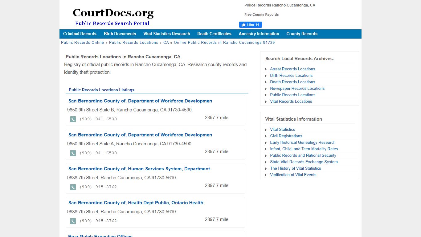 Police Records Rancho Cucamonga, CA - Free County Records